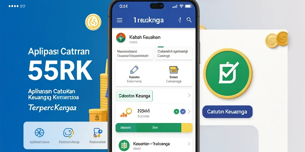 Antarmuka aplikasi 55RK untuk Catatan Keuangan yang rapi dan informatif.