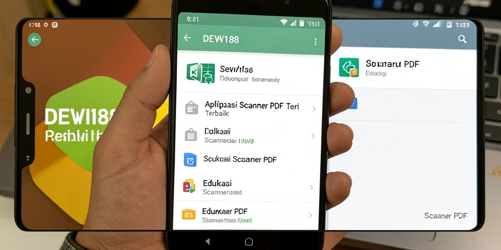 Antarmuka aplikasi DEWI188 yang sederhana dan fungsional untuk Scanner PDF.