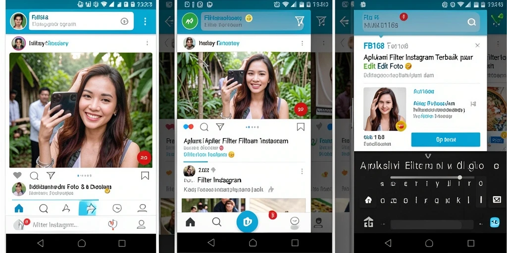 Tampilan antarmuka aplikasi FB168 dengan pilihan filter menarik.