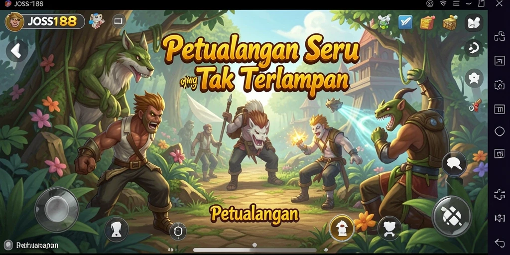 Antarmuka permainan JOSS188 menampilkan dunia Petualangan yang memukau.