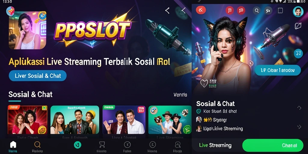 Tampilan antarmuka live streaming yang menarik dan interaktif di PP8SLOT.