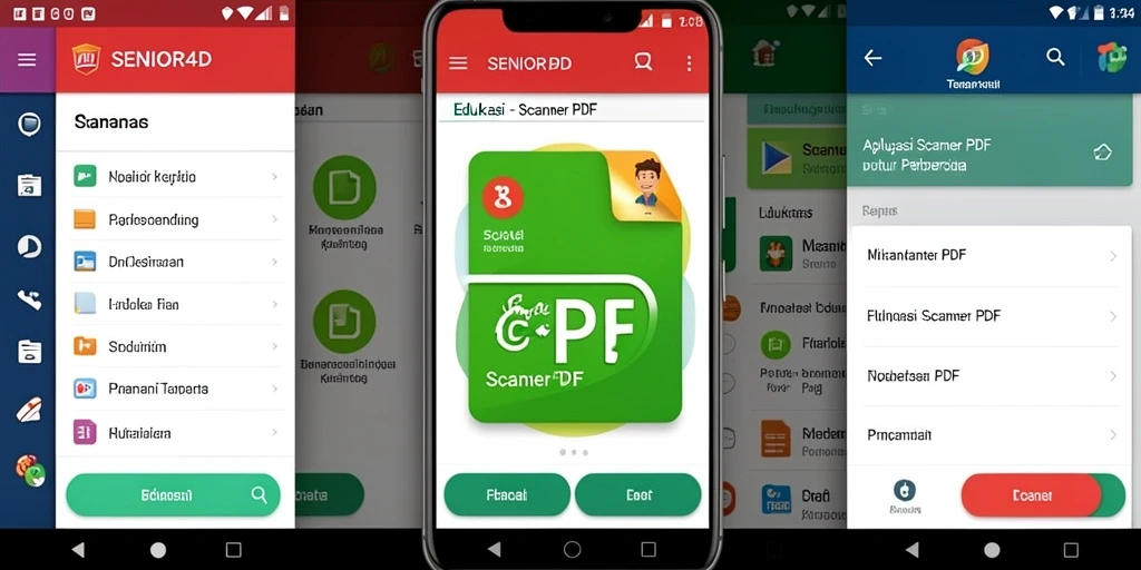Tampilan antarmuka SENIOR4D yang sederhana dan fungsional untuk pemindaian PDF.